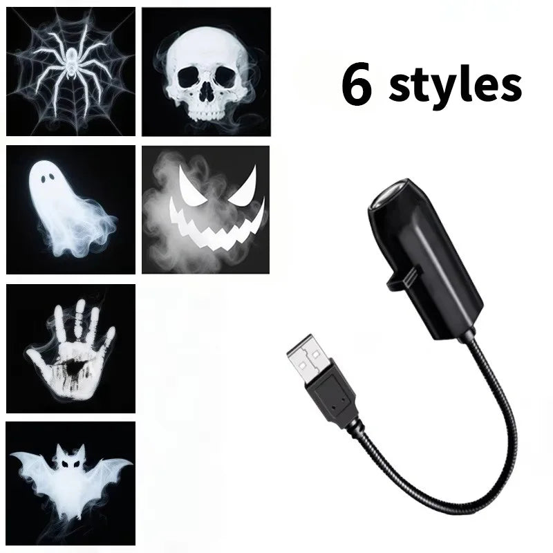 Halloween Led Projector Night Lights USB Plug and Play HD LED Projector Lights for Room Ceiling Window Halloween Decor Wall Lamp