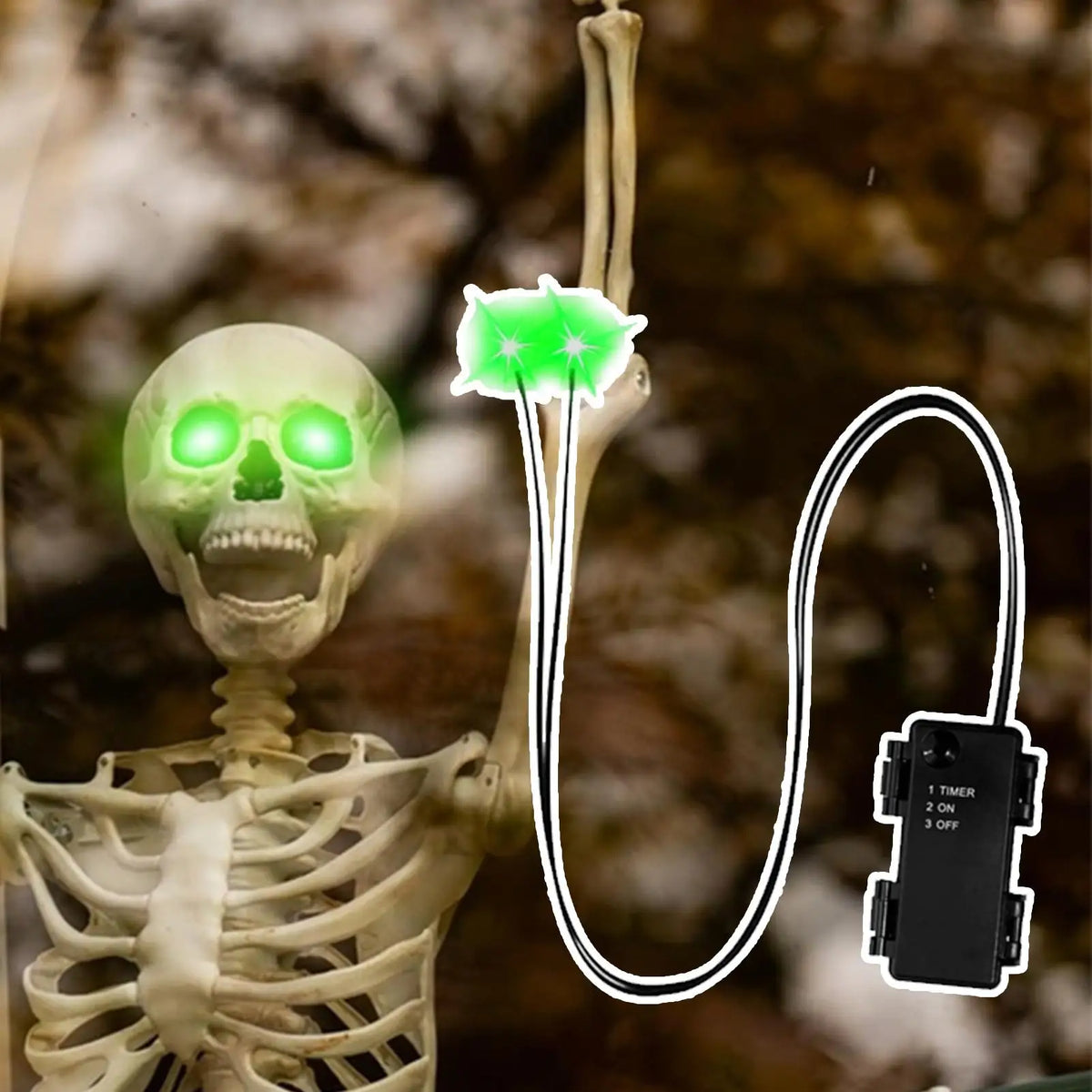 Glowing LED Eyes for Halloween Decor - Auto Timer Light Up Props for Skulls, Pumpkins, Tombstones Indoor Outdoor Spooky Decor