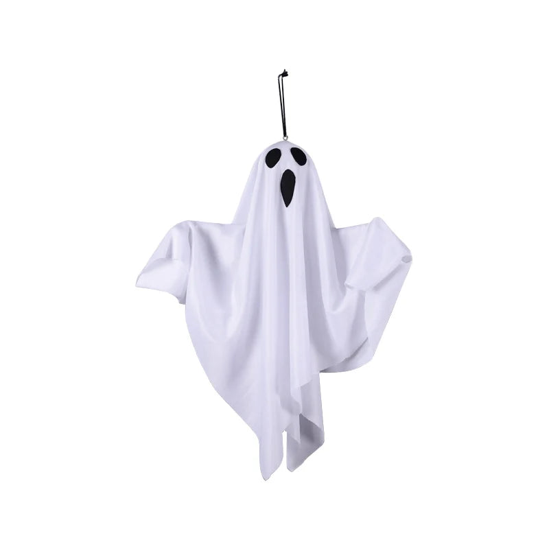 Halloween Hanging Light Up Ghost Lamp, Battery Operated LED Fabric Ghost Light Decor, Spooky Hanging Ghost Ornament for Bedroom